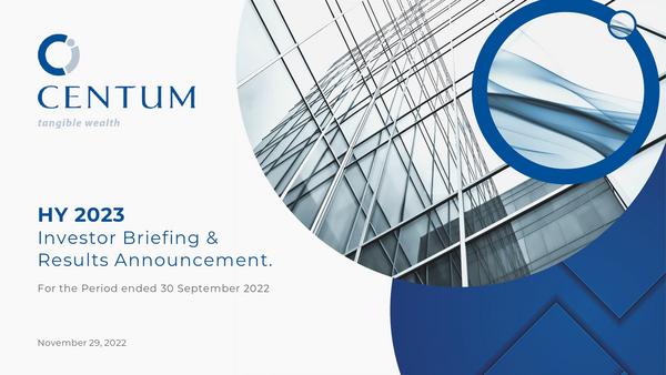 Centum Investment Company Limited 2023 Presentation Results For The Half Year