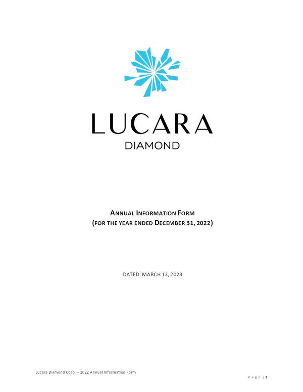 Lucara Diamonds Corporation 2022 Annual Report