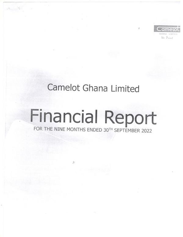 Camelot Ghana Limited 2022 Interim Results For The Third Quarter