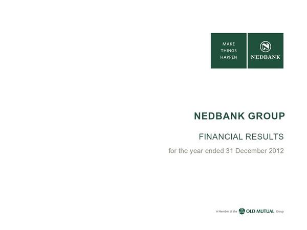 Nedbank Group Limited Zimbabwe Depository Receipts 2012 Presentation