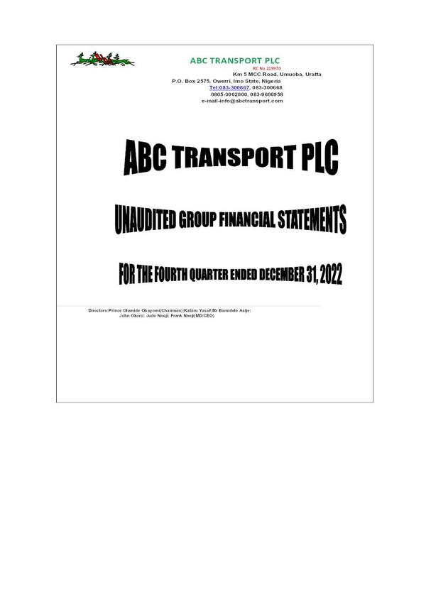 Associated Bus Company Plc 2022 Abridged Results