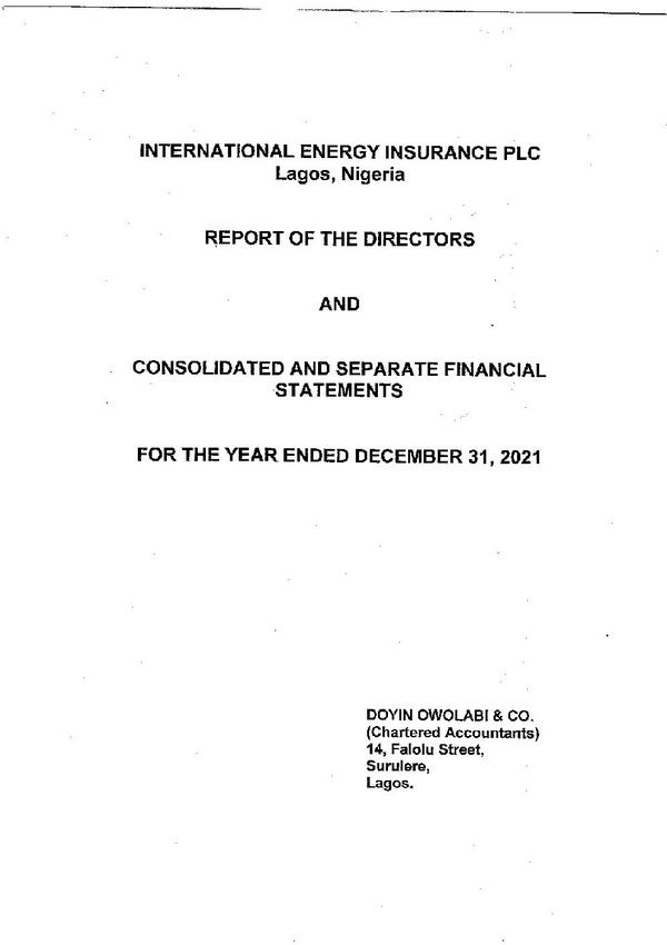 International Energy Insurance Company 2021 Abridged Results
