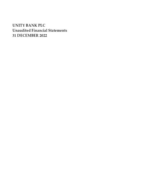 Unity Bank Plc 2022 Abridged Results