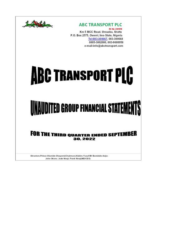 Associated Bus Company Plc 2022 Interim Results For The Third Quarter