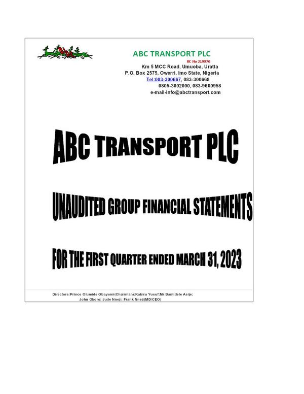 Associated Bus Company Plc 2023 Interim Results For The First Quarter