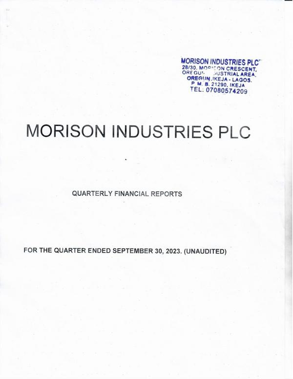 Morison Industries Plc 2023 Interim Results For The Third Quarter