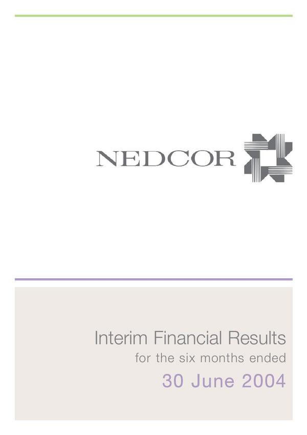 Nedbank Group Limited Zimbabwe Depository Receipts 2004 Interim Results For The Half Year