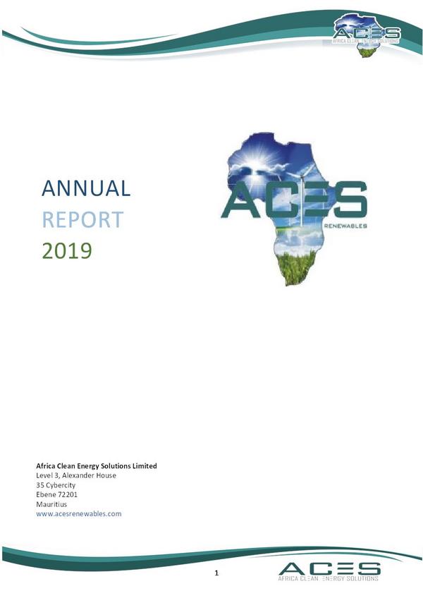 Africa Clean Energy Solutions 2019 Annual Report