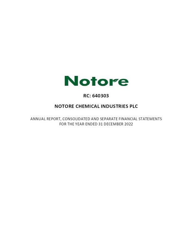 Notore Chemical Industries Plc 2022 Annual Report