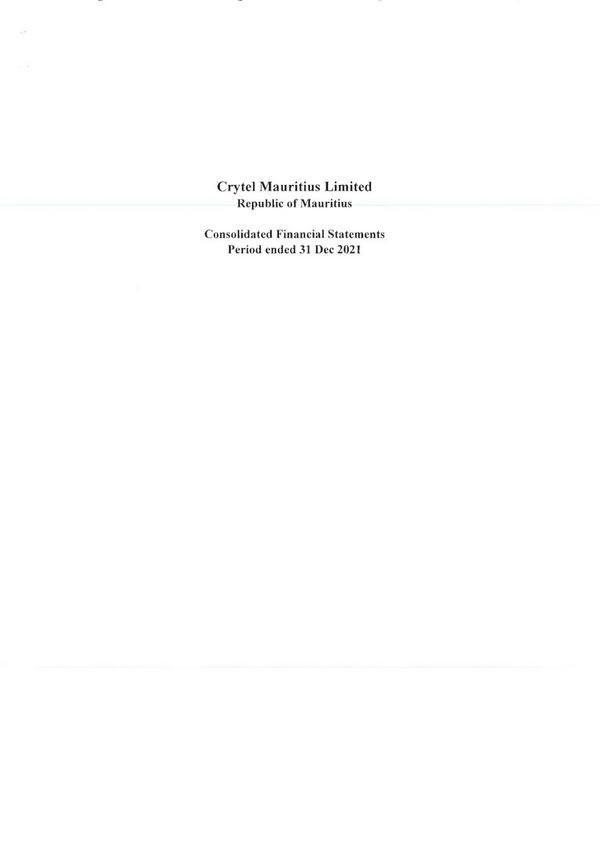 Crytel Mauritius Limited (CRYTEL.mu) 2021 Abridged Report