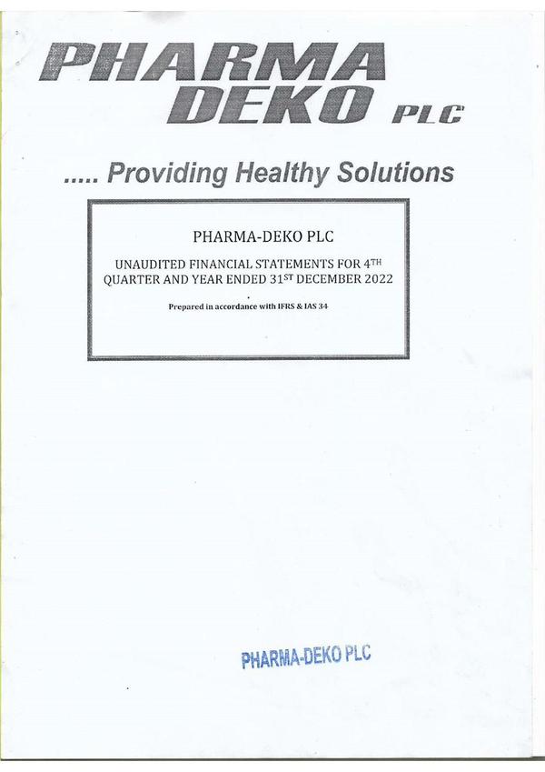 Pharma-deko Plc 2022 Abridged Results