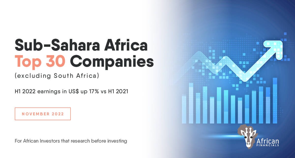 SSA ex SA companies US$ reported earnings increased by 17% in H1 2022 yoy logo