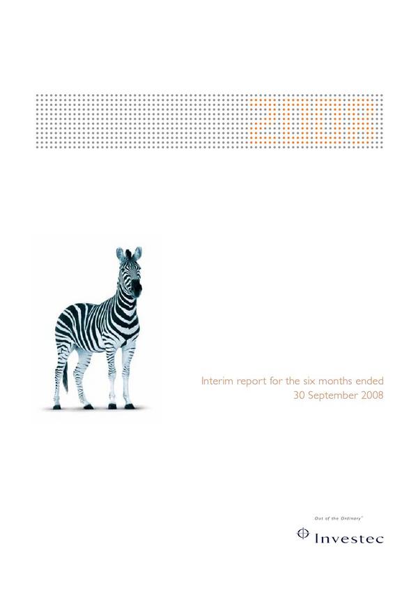 Investec Limited 2009 Interim Results For The Half Year