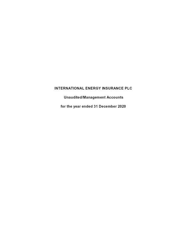 International Energy Insurance Company 2020 Abridged Results