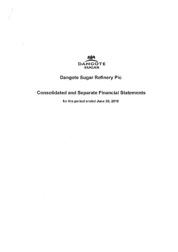 Dangote Sugar Refineries Plc (DANGSU.ng) HY2019 Interim Report