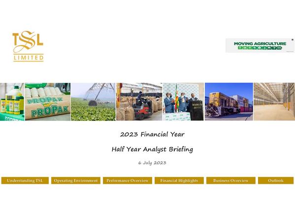 Tsl Limited 2023 Presentation Results For The Half Year
