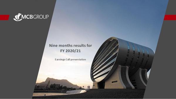 Mcb Group Limited 2021 Presentation Results For The Third Quarter