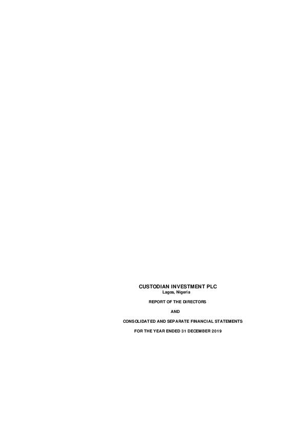 Custodian Investment Plc(CUSTOD.ng) 2019 Abridged Report