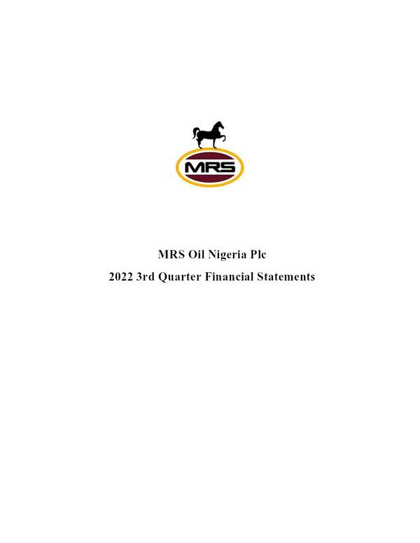 Mrs Oil Nigeria Plc 2022 Interim Results For The Third Quarter