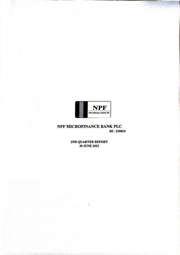 Npf Microfinance Bank Plc 2023 Interim Results For The Second Quarter