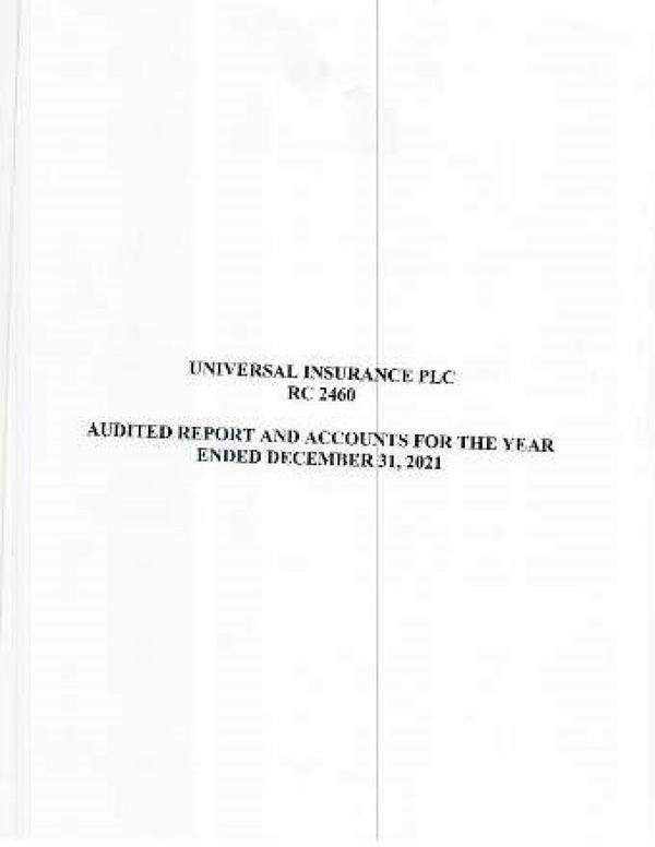 Universal Insurance Company Plc 2021 Abridged Results