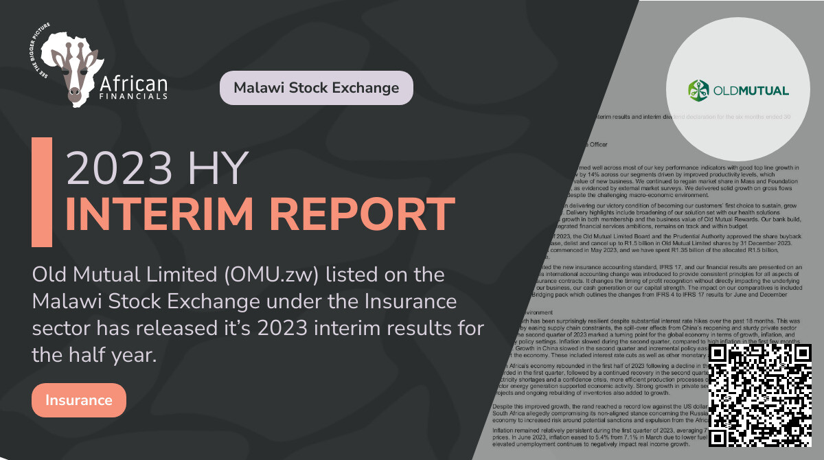 Old Mutual Limited Achieves Strong Growth and Share Buyback in H1 2023 – Funds Under Management Increase by 6%