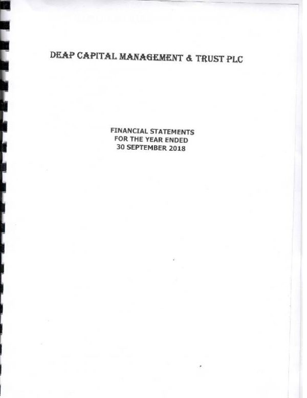 Deap Capital Management & Trust Plc (DEAPCA.ng) 2018 Abridged Report