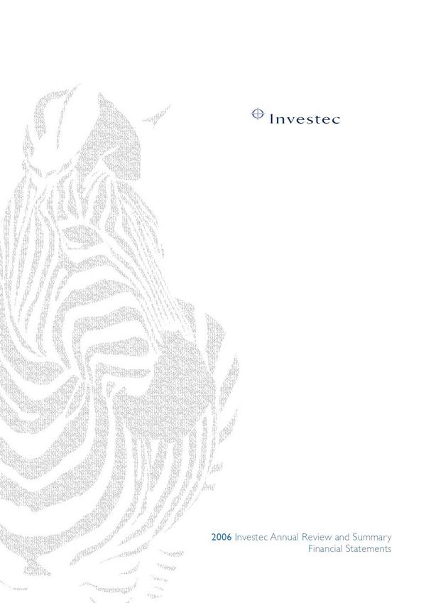 Investec Limited 2006 Abridged Results