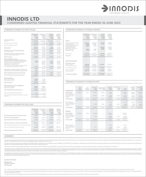 Innodis Ltd 2023 Abridged Results