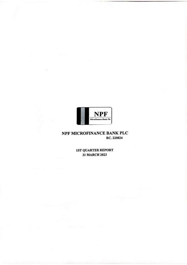 Npf Microfinance Bank Plc 2023 Interim Results For The First Quarter