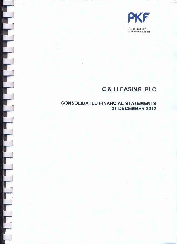 C & I Leasing Plc (CILEAS.ng) 2012 Abridged Report