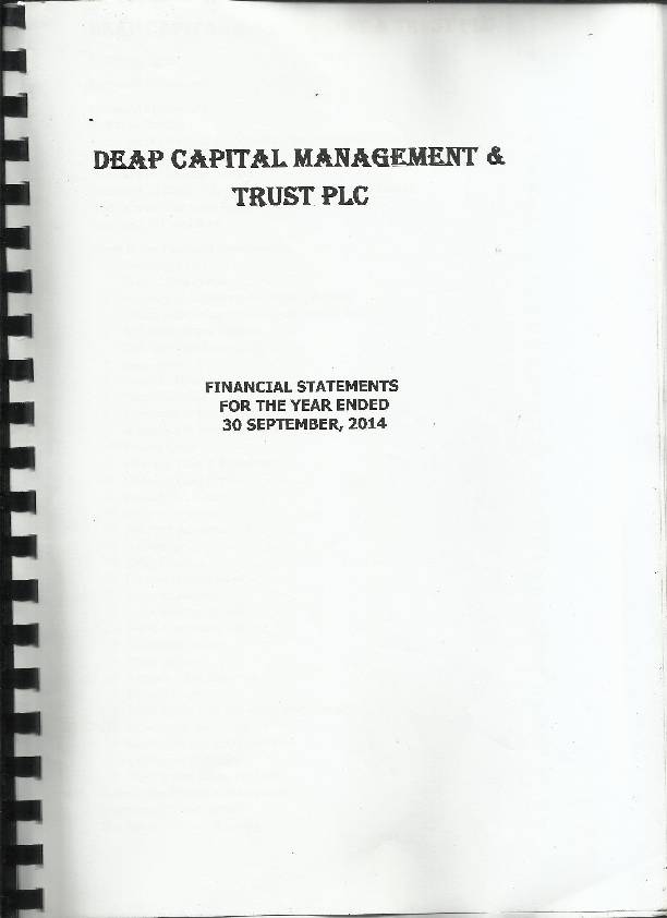 Deap Capital Management & Trust Plc (DEAPCA.ng) 2014 Annual Report