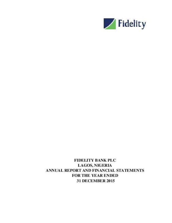 Fidelity Bank Plc (FIDELI.ng) 2015 Annual Report